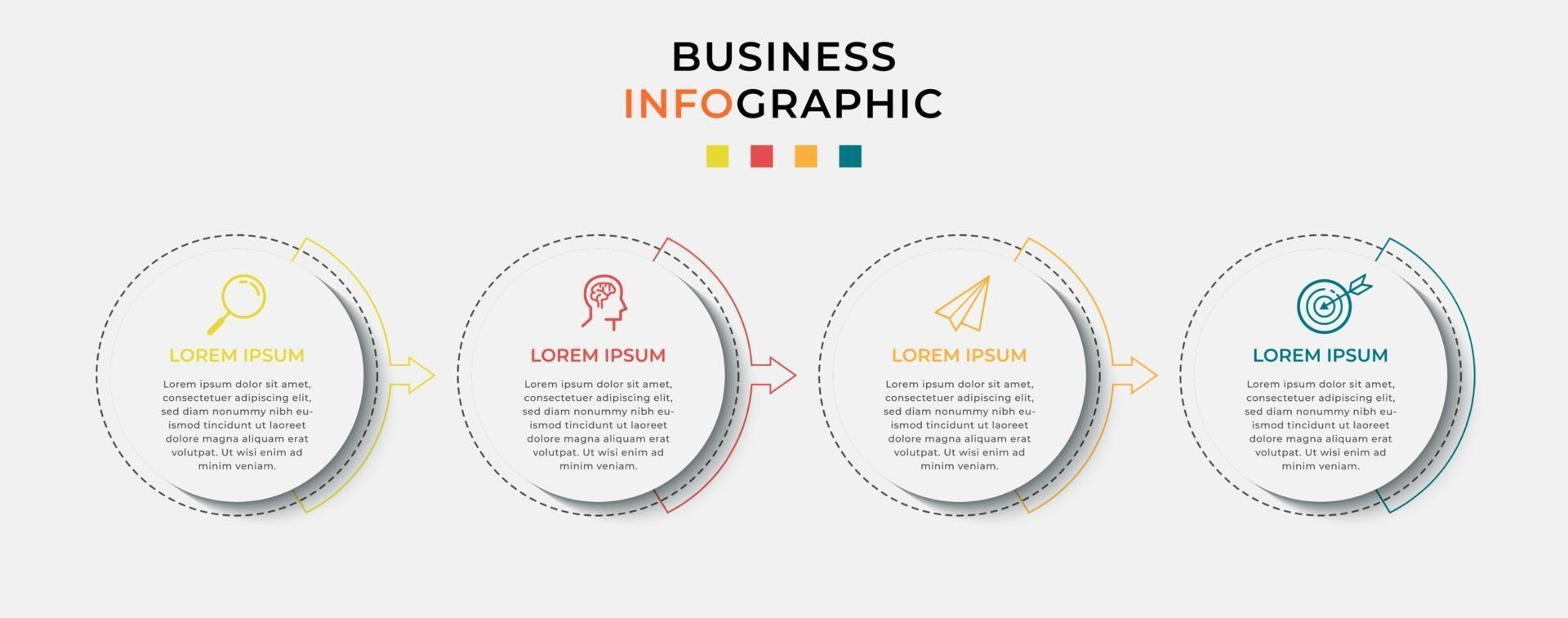 Vector Infographic design business template with icons and 4 options or steps