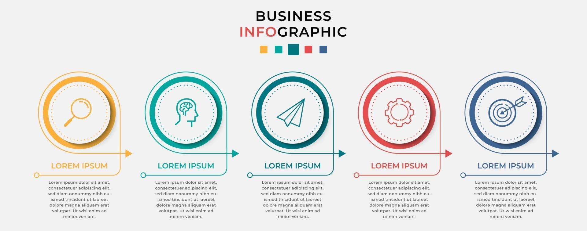 Vector Infographic design business template with icons and 5 options or steps