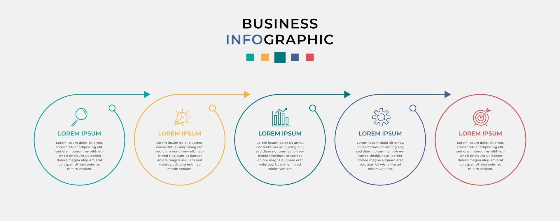 Vector Infographic design business template with icons and 5 options or steps