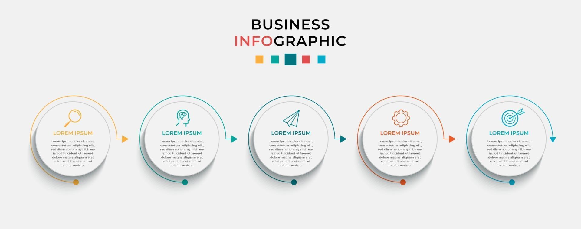 Vector Infographic design business template with icons and 5 options or steps