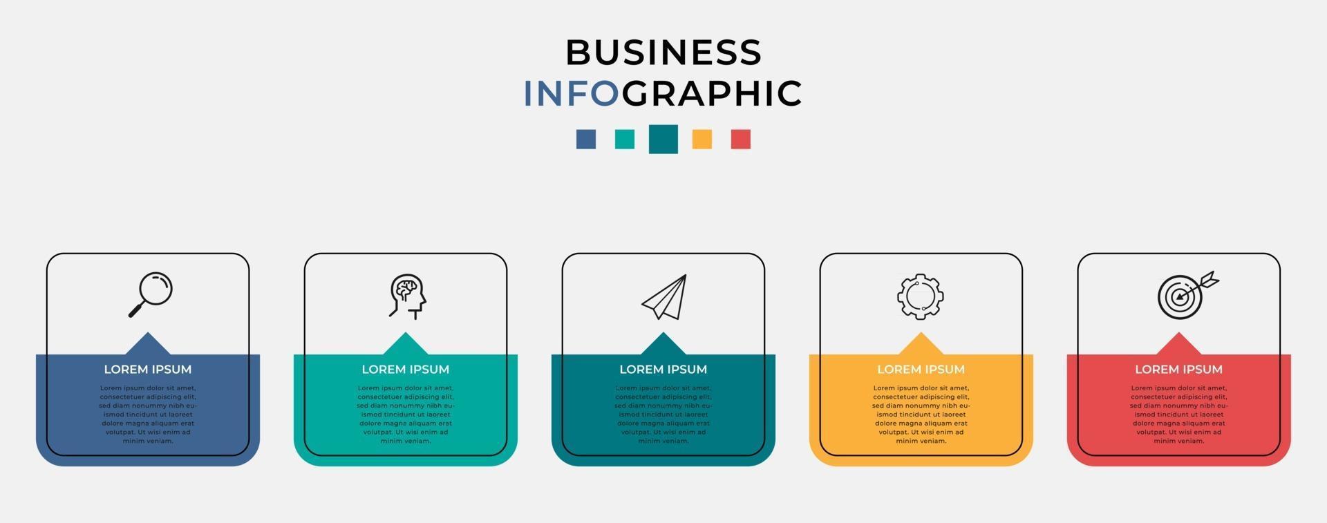 Vector Infographic design business template with icons and 5 options or steps