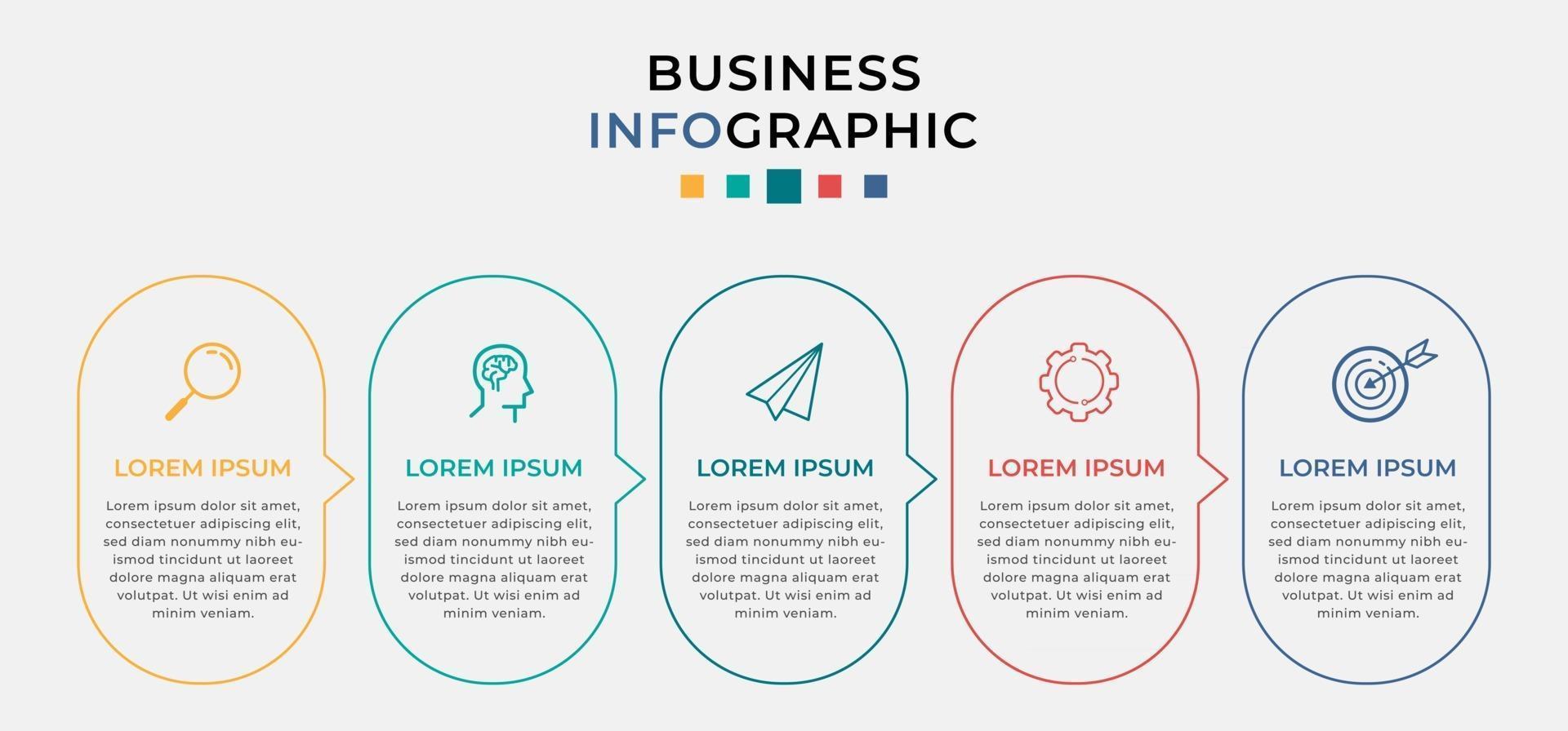 Vector Infographic design business template with icons and 5 options or steps