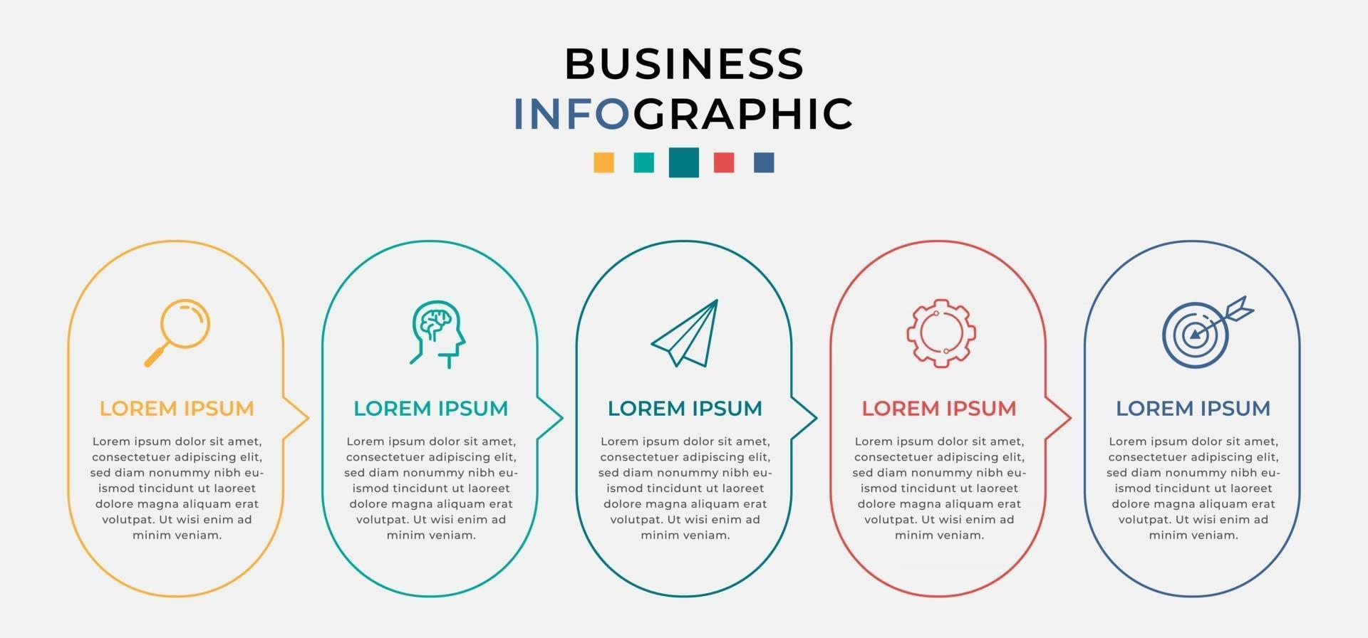 Vector Infographic design business template with icons and 5 options or steps