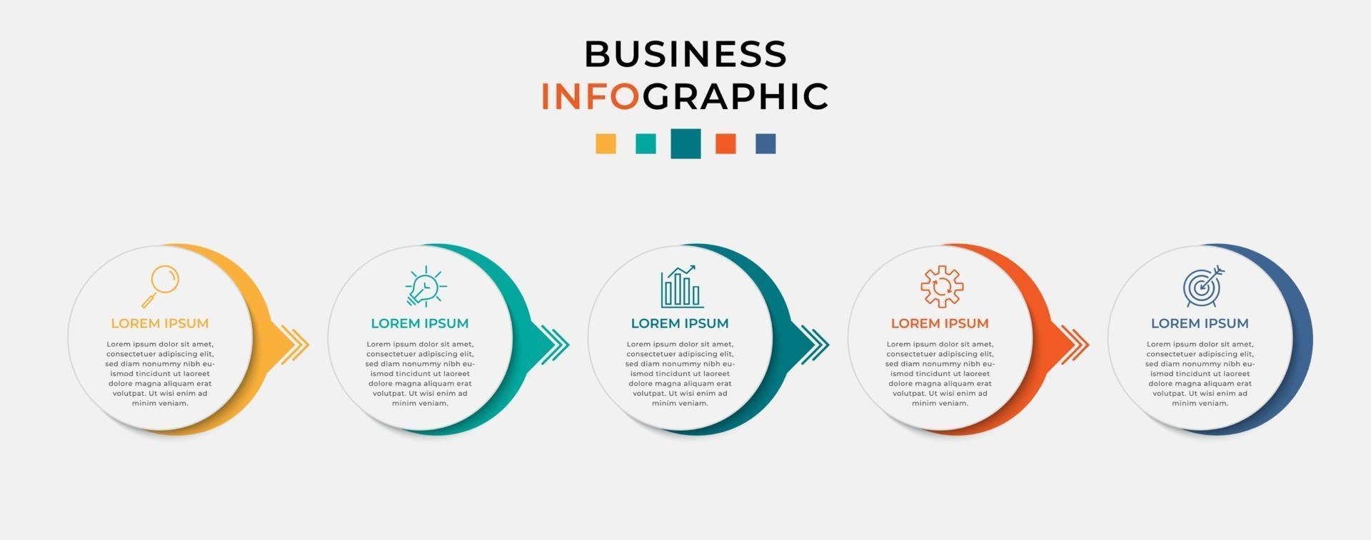 Vector Infographic design business template with icons and 5 options or steps