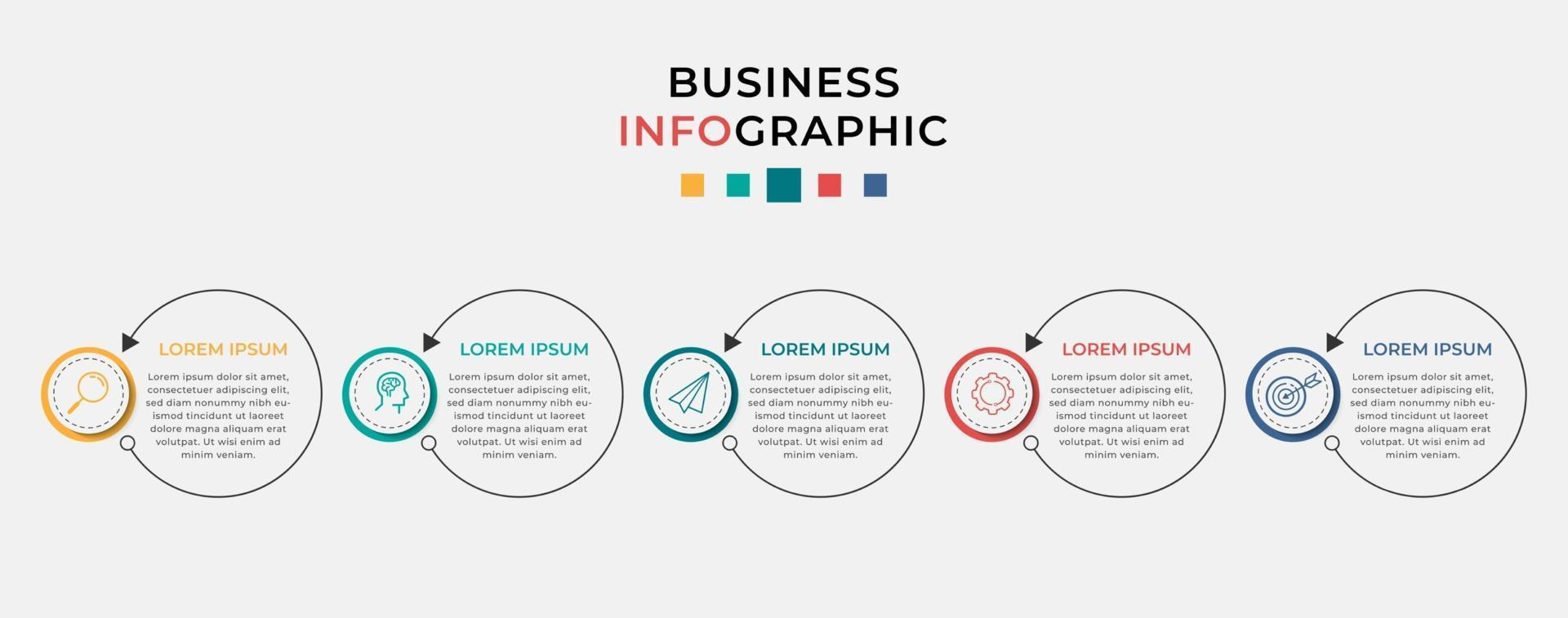 Vector Infographic design business template with icons and 5 options or steps