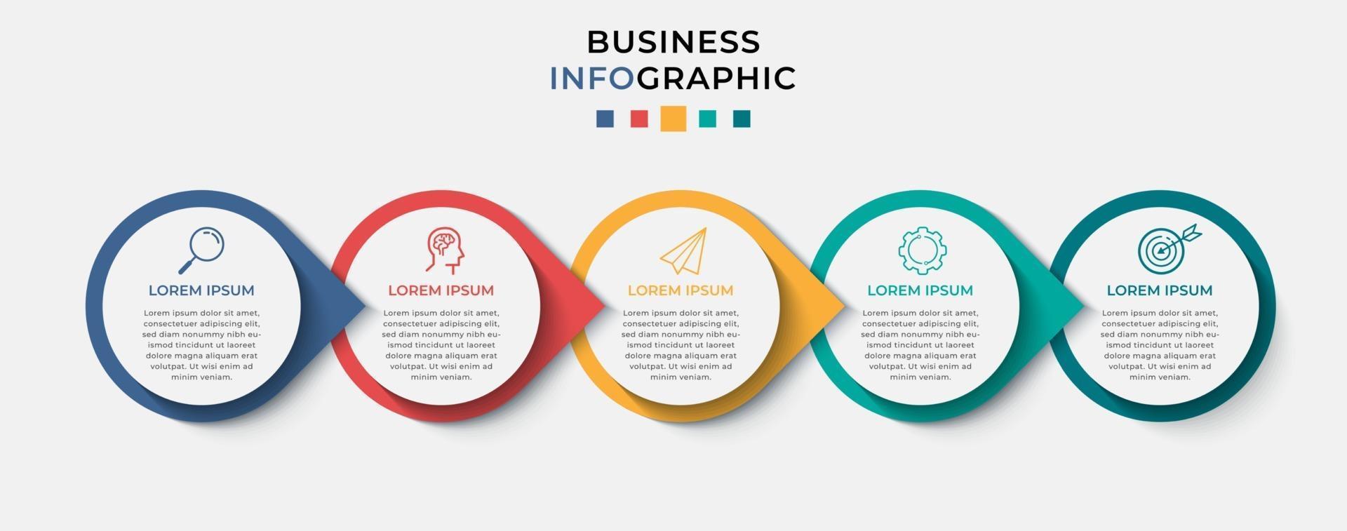 Vector Infographic design business template with icons and 5 options or steps