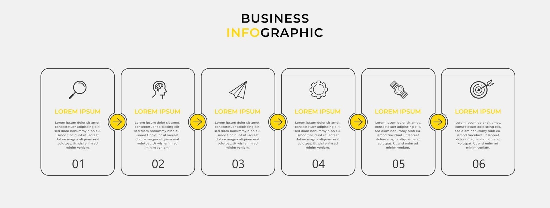Vector Infographic design business template with icons and 6 options or steps