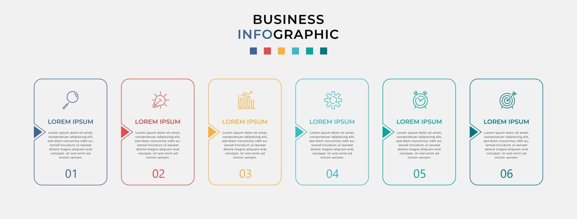 Vector Infographic design business template with icons and 6 options or steps
