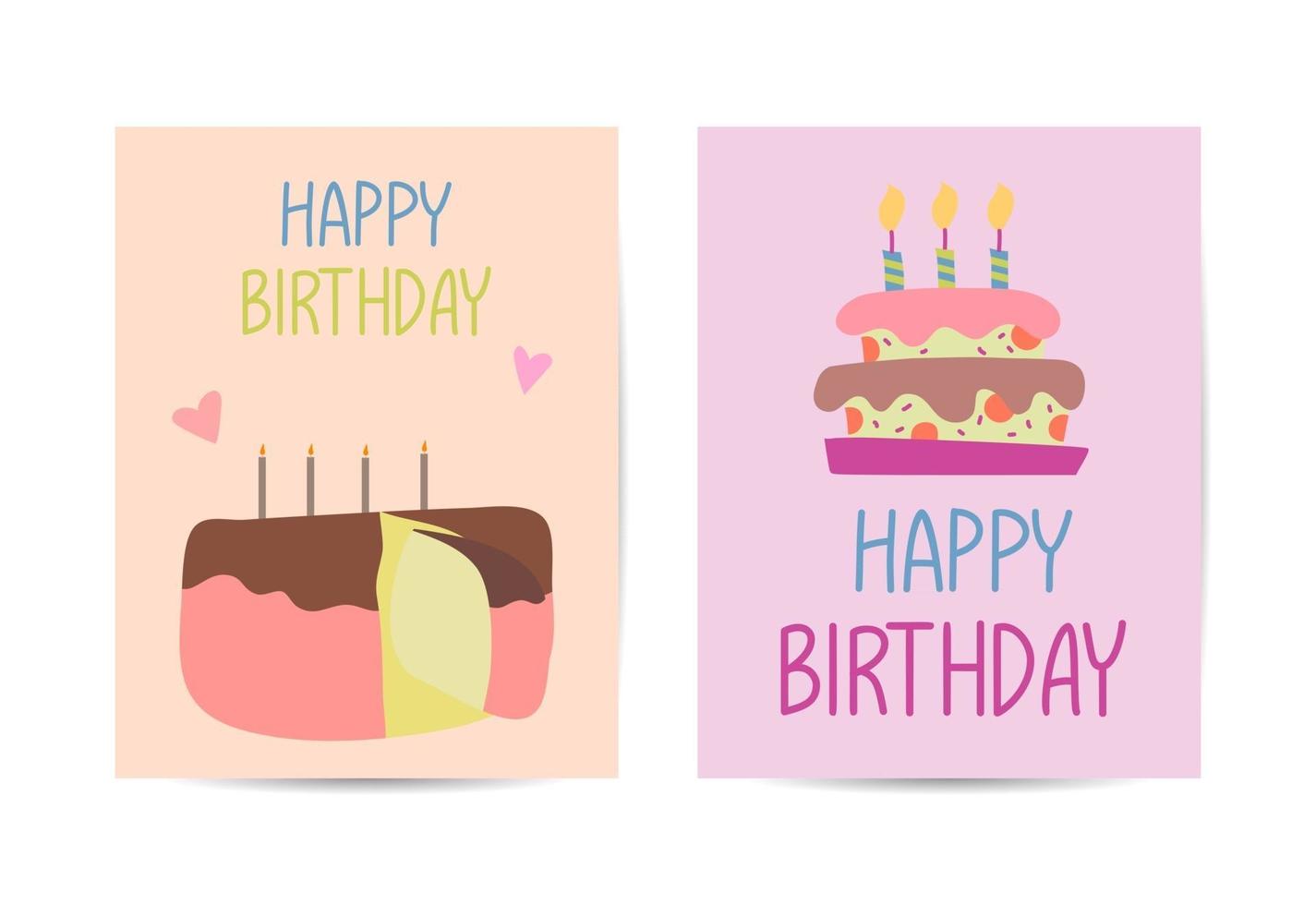 Set of birthday card design templates vector illustration