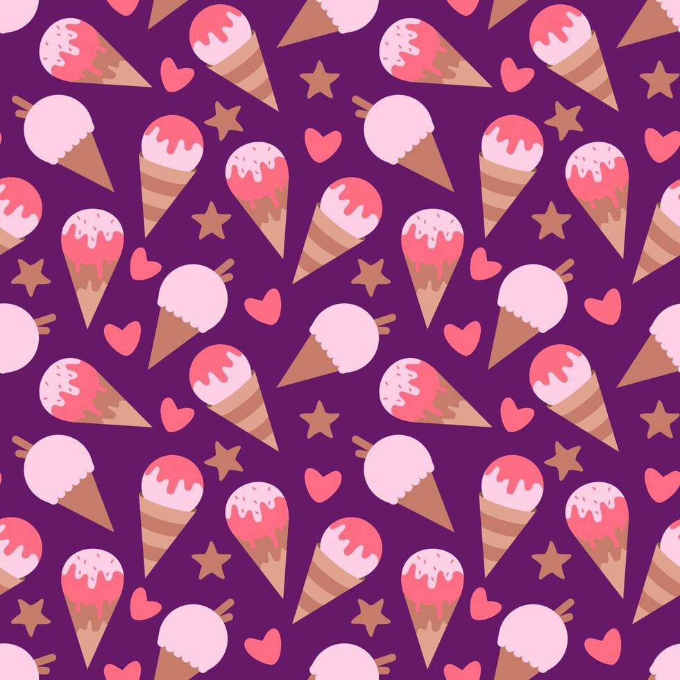 Seamless texture with ice cream vector illustration