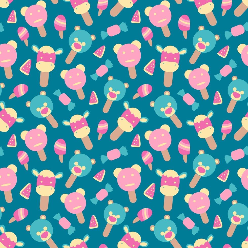 Vector seamless summer pattern with ice cream element