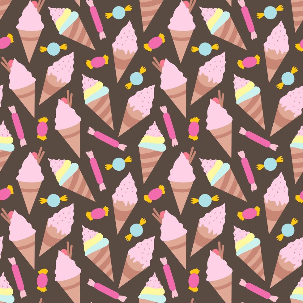 Ice creams seamless pattern eps10 vector illustration