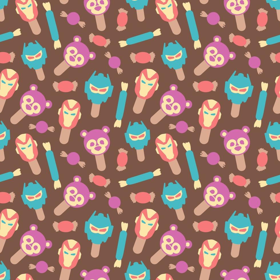 Seamless pattern of cute style ice cream vector illustration