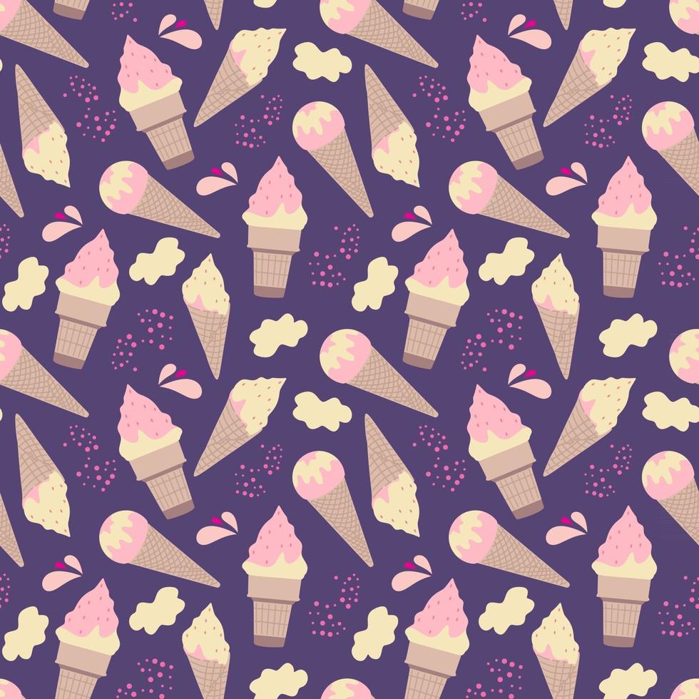 Ice creams seamless pattern eps10 vector illustration