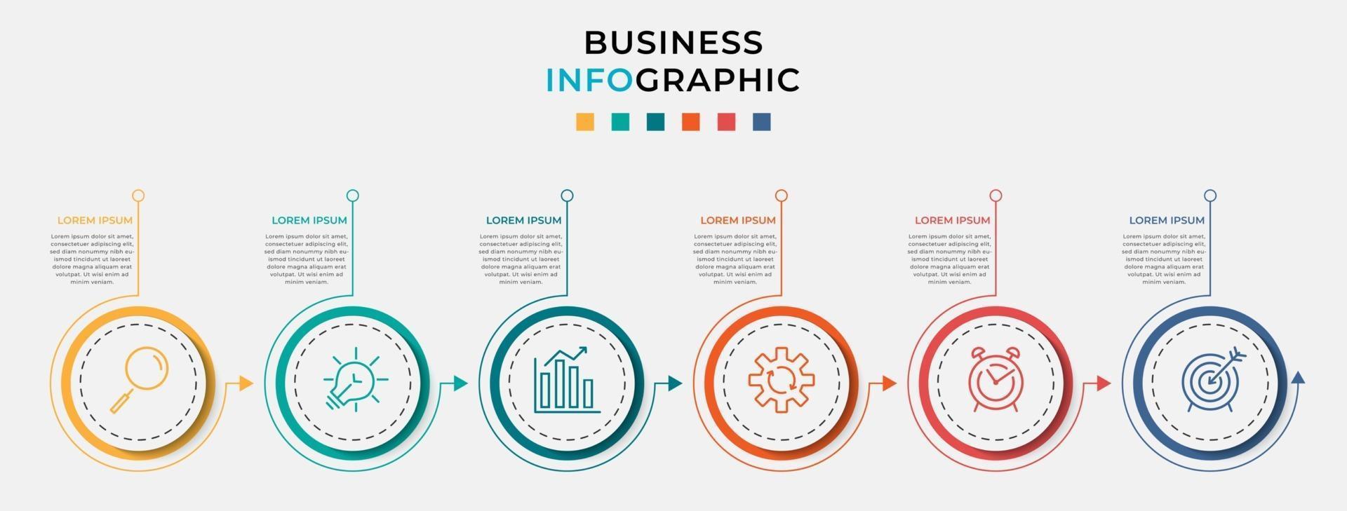 Vector Infographic design business template with icons and 6 options or steps