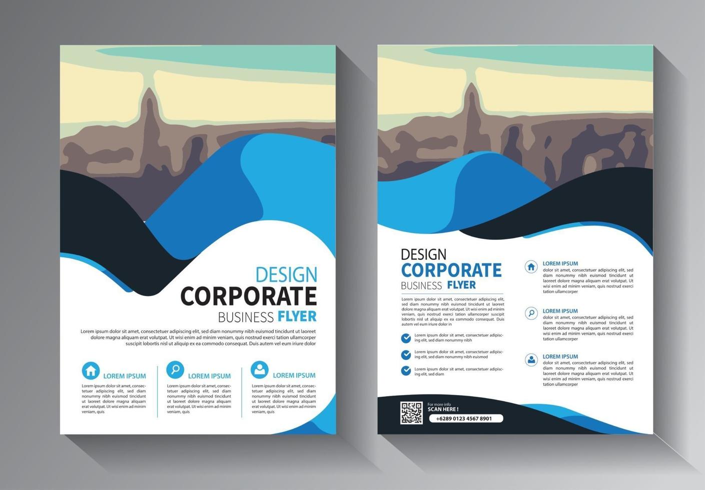 flyer business template for layout brochure promotion or annual report company vector