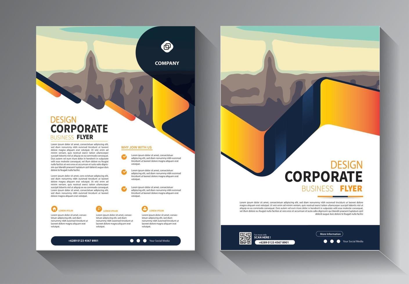 flyer business template for layout brochure promotion or annual report company vector