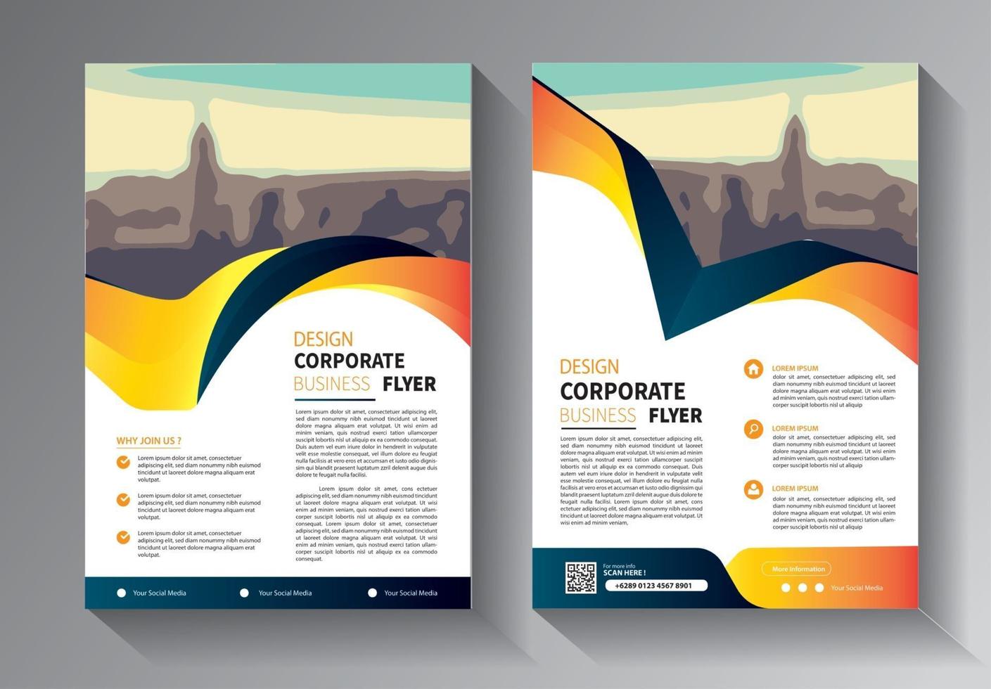 flyer business template for layout brochure promotion or annual report company vector