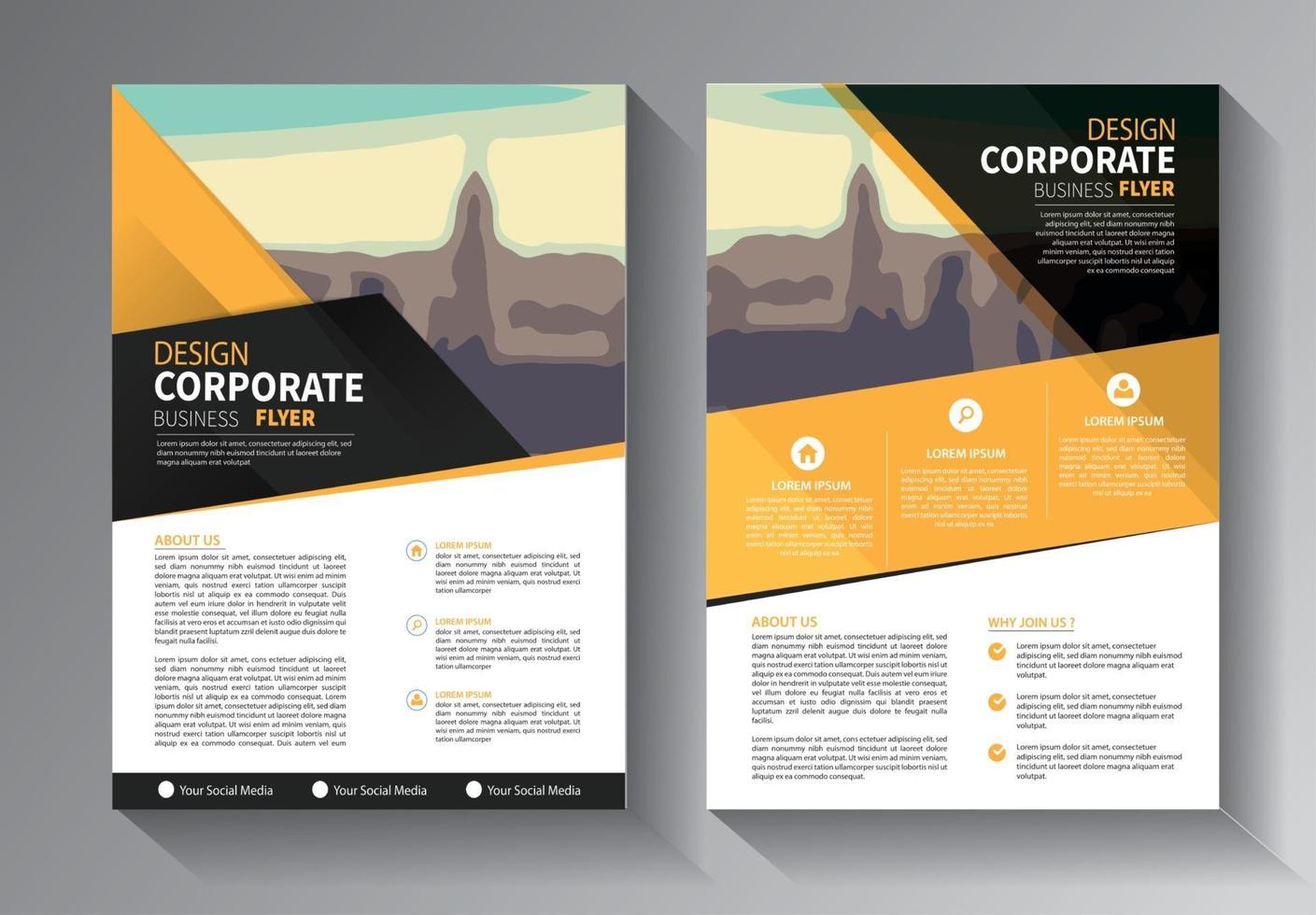 flyer business template for layout brochure promotion or annual report company vector