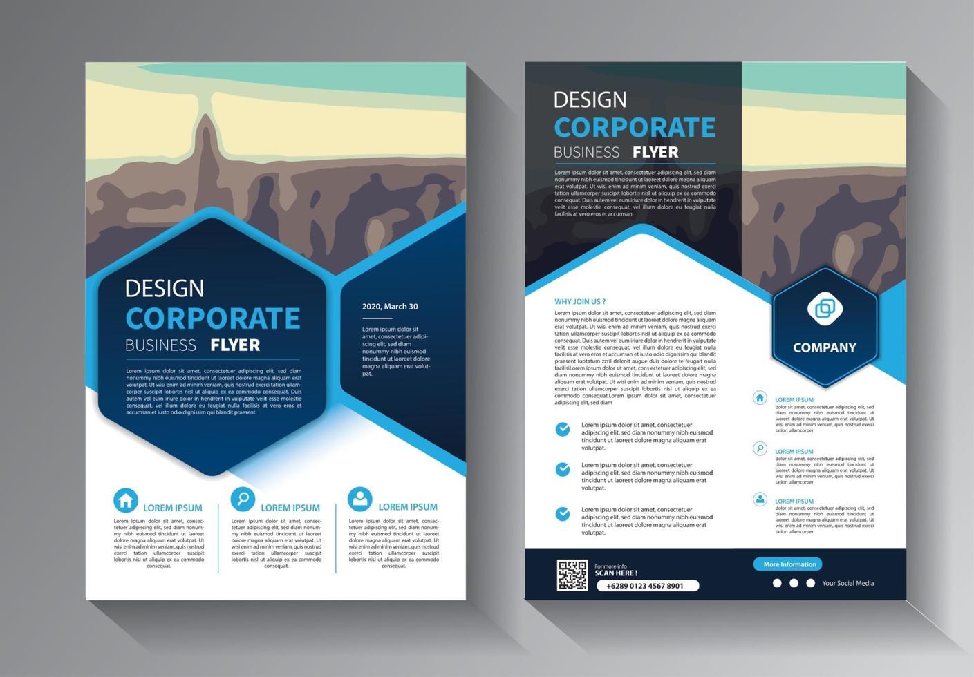 flyer business template for layout brochure promotion or annual report company vector