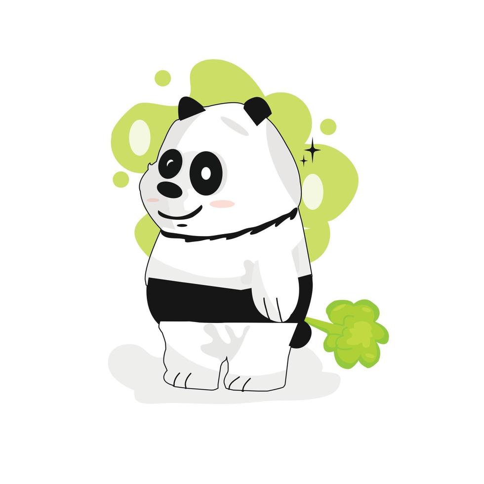 panda fart illustration art vector