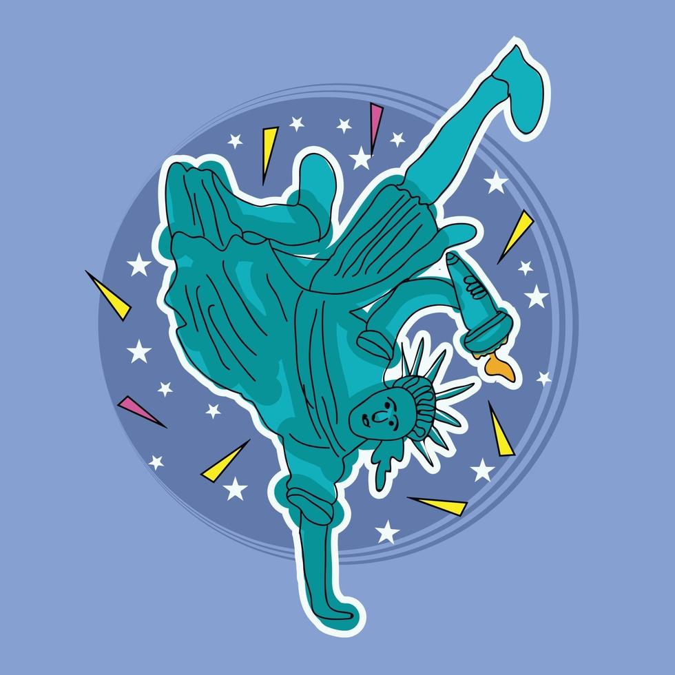 statue of liberty dancing vector