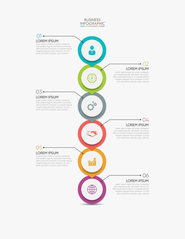 Business data visualization timeline infographic icons designed for abstract background template vector