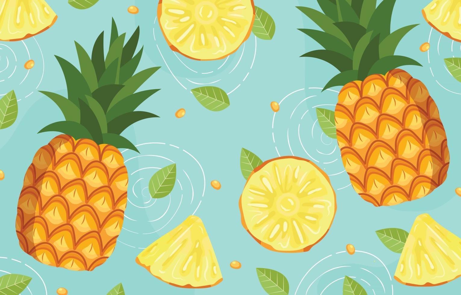 Fresh Pineapple Background vector