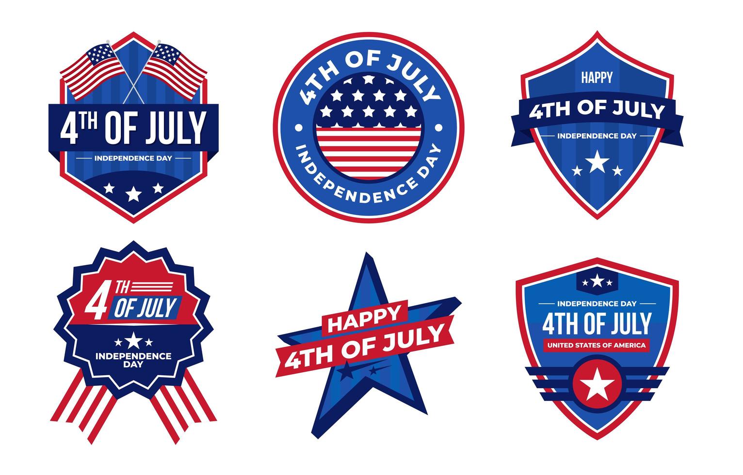 4th of July Badge Collection vector