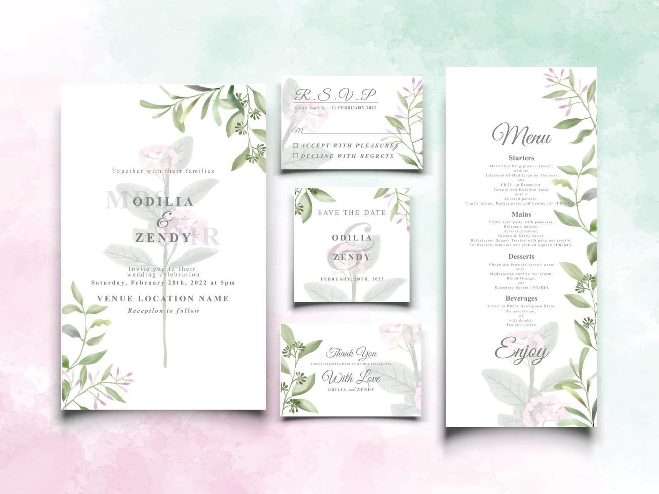 plantilla de tarjeta de boda exótica floral vector