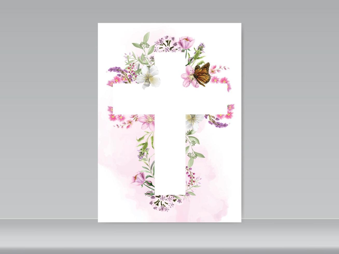 plantilla de tarjeta de boda exótica floral vector