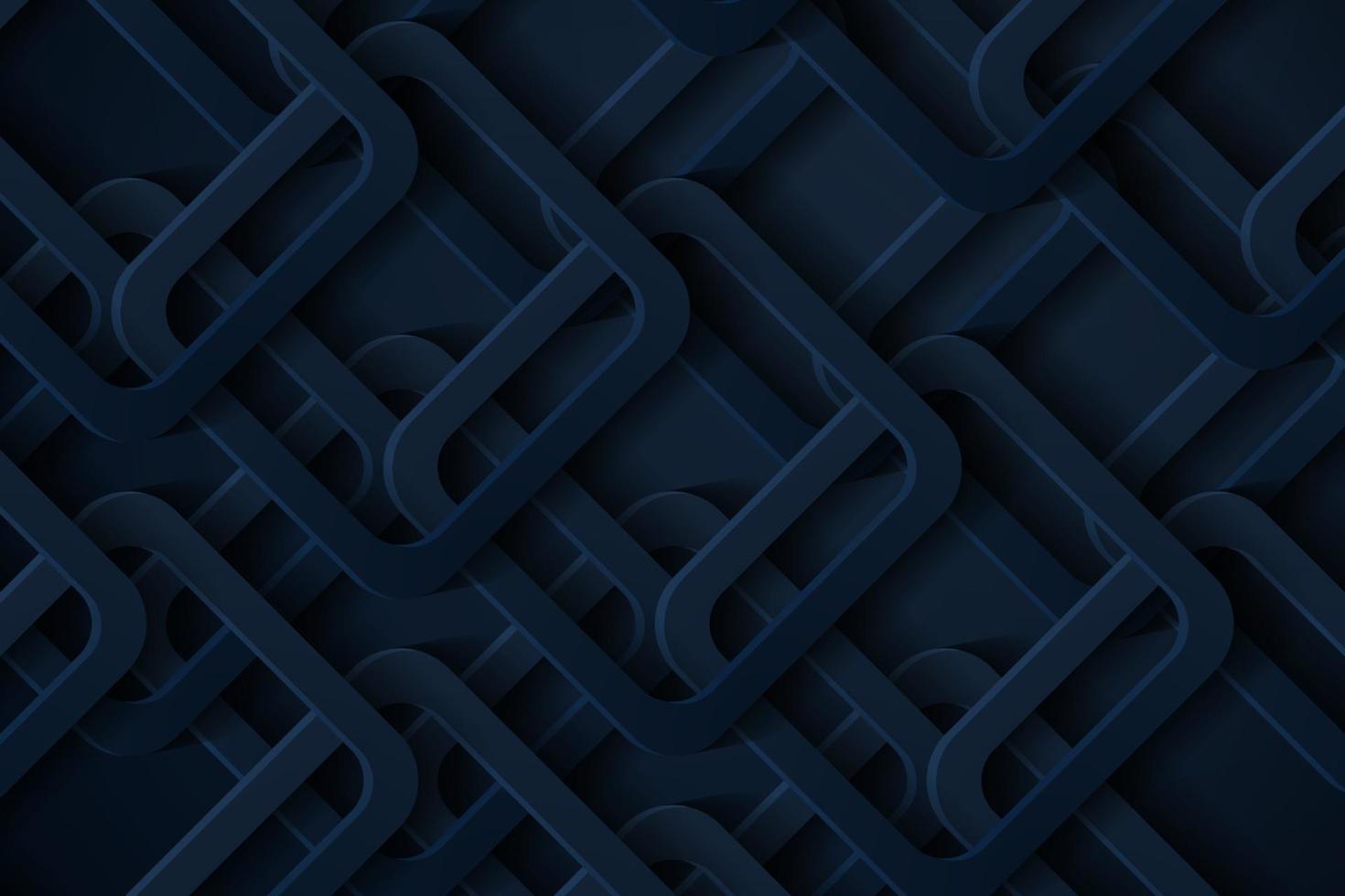 Abstract 3d background with geometric shapes dark blue papercut vector