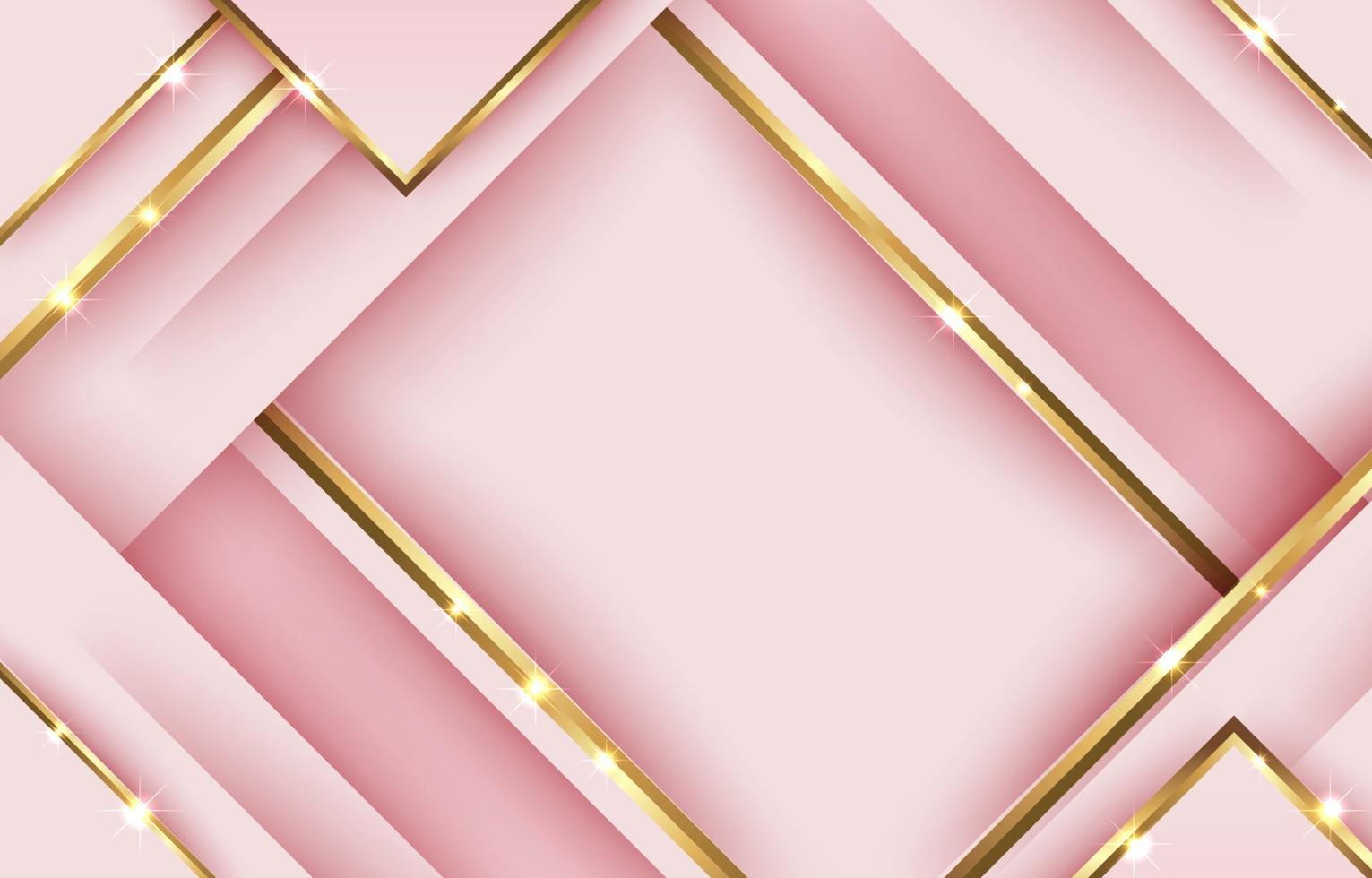 fondo geométrico abstracto oro rosa vector