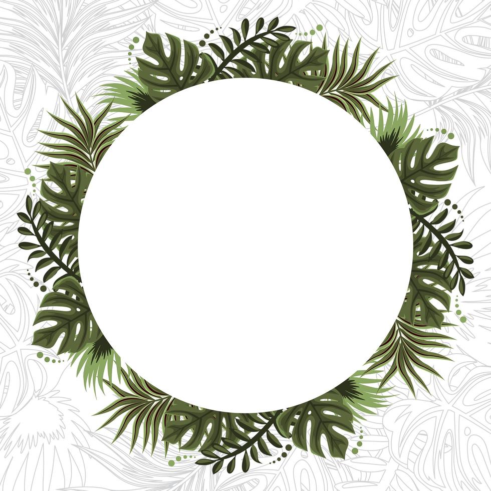 fondo de marco floral tropical de verano vector