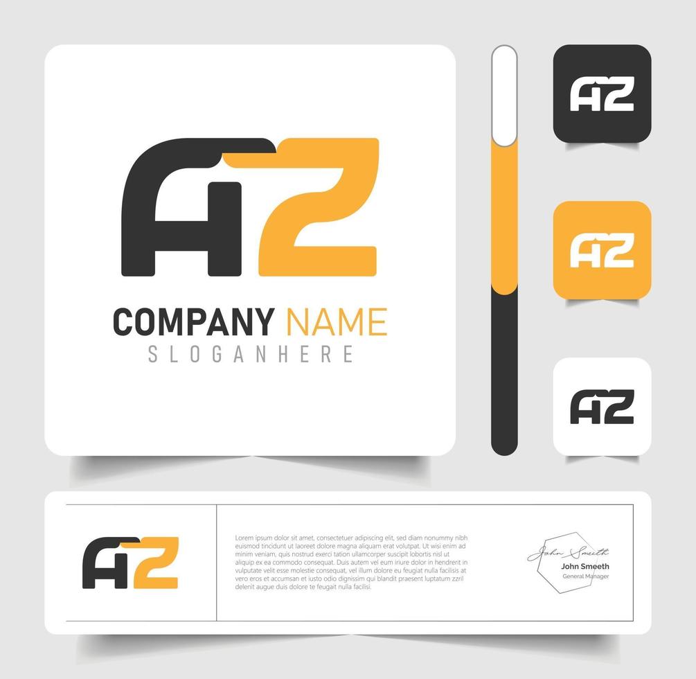 Diseño de logotipo letra az para empresas vector