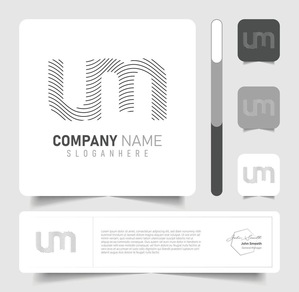 um lines logo design for business vector