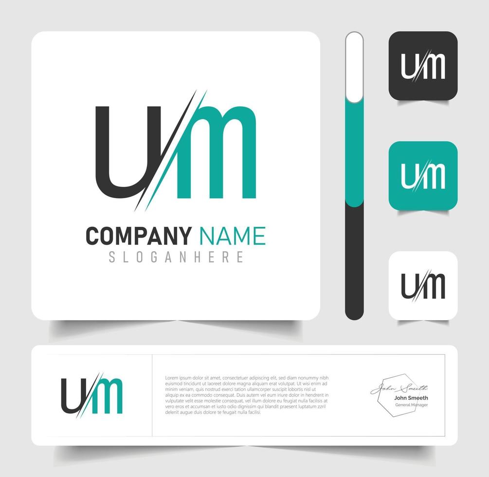 professional um logo design vector