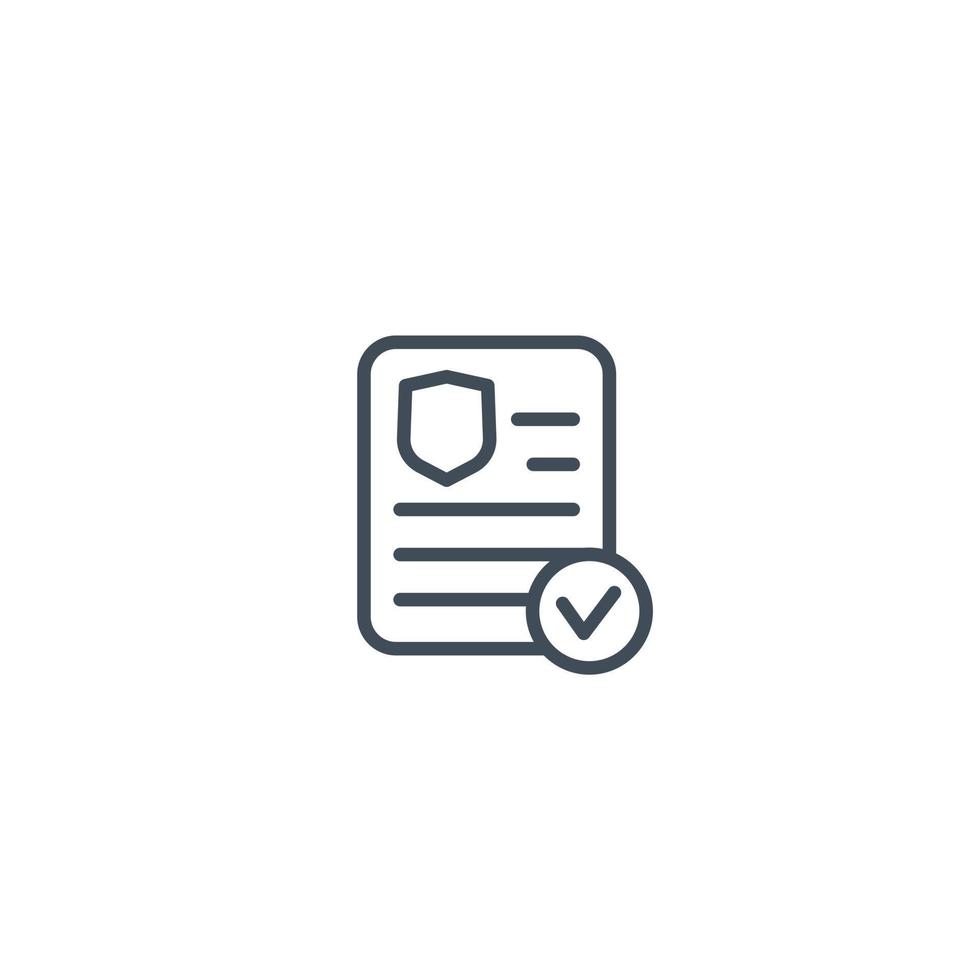 insurance policy document icon in linear style on white vector