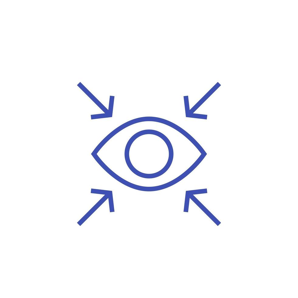 icono de línea de vector de enfoque con ojo