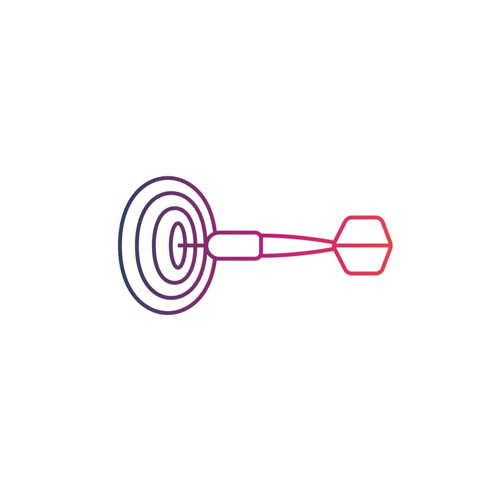 Dart arrow and target line icon vector