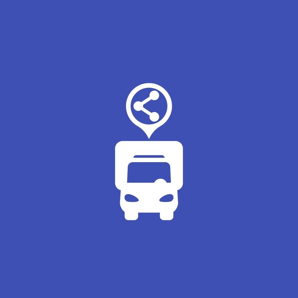 Share delivery van or truck vector icon