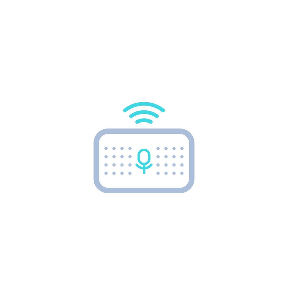 Smart speaker or voice assistant icon on white vector