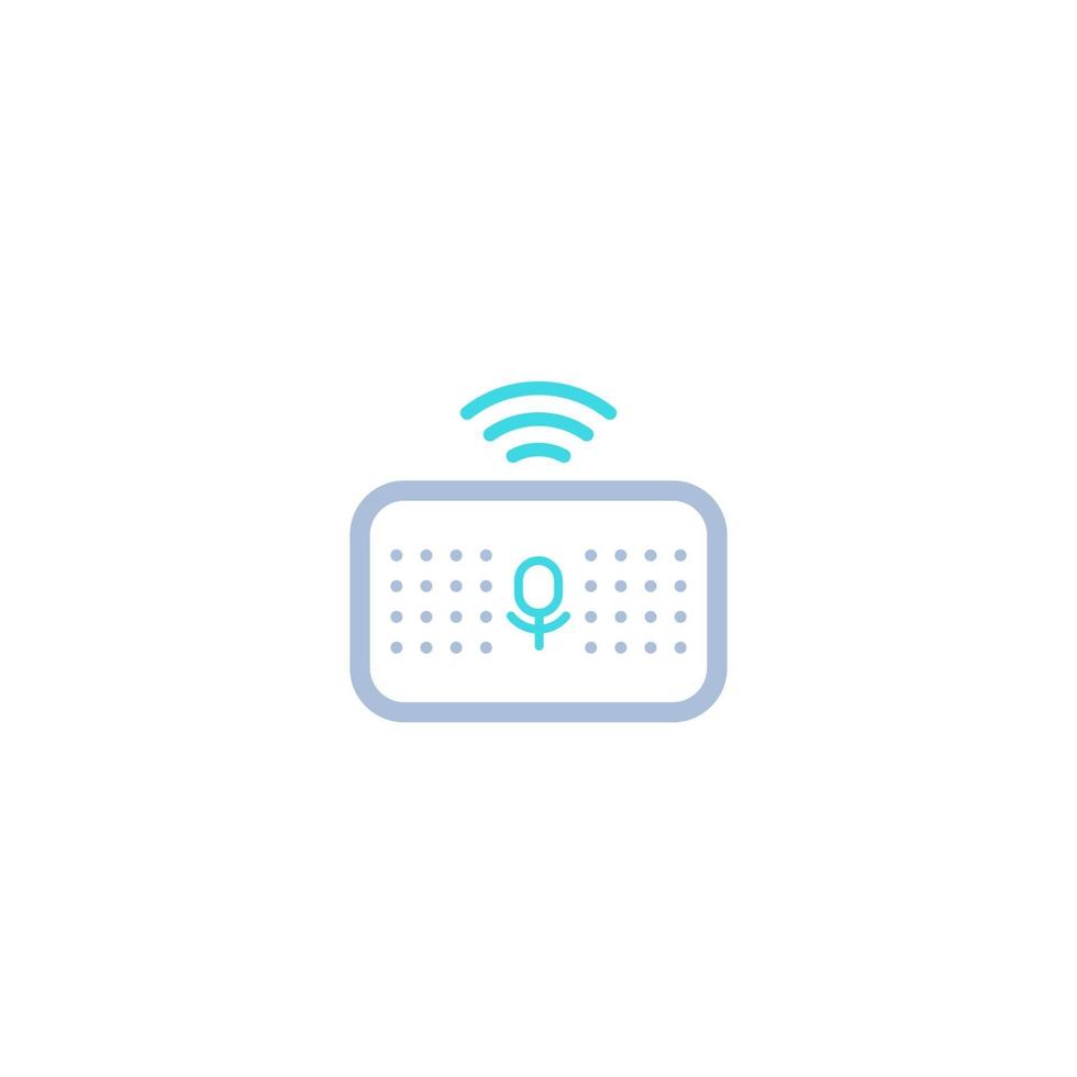 Smart speaker or voice assistant icon on white vector