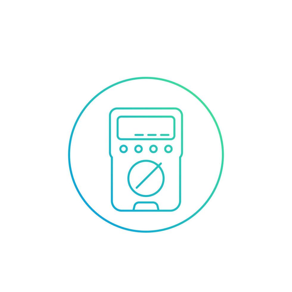 multimeter vector line icon on white