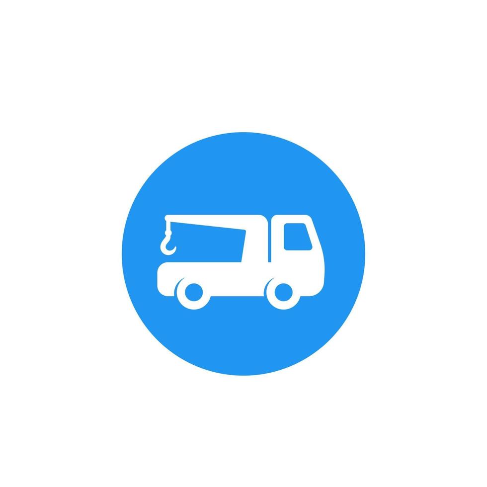 Car towing truck vector icon