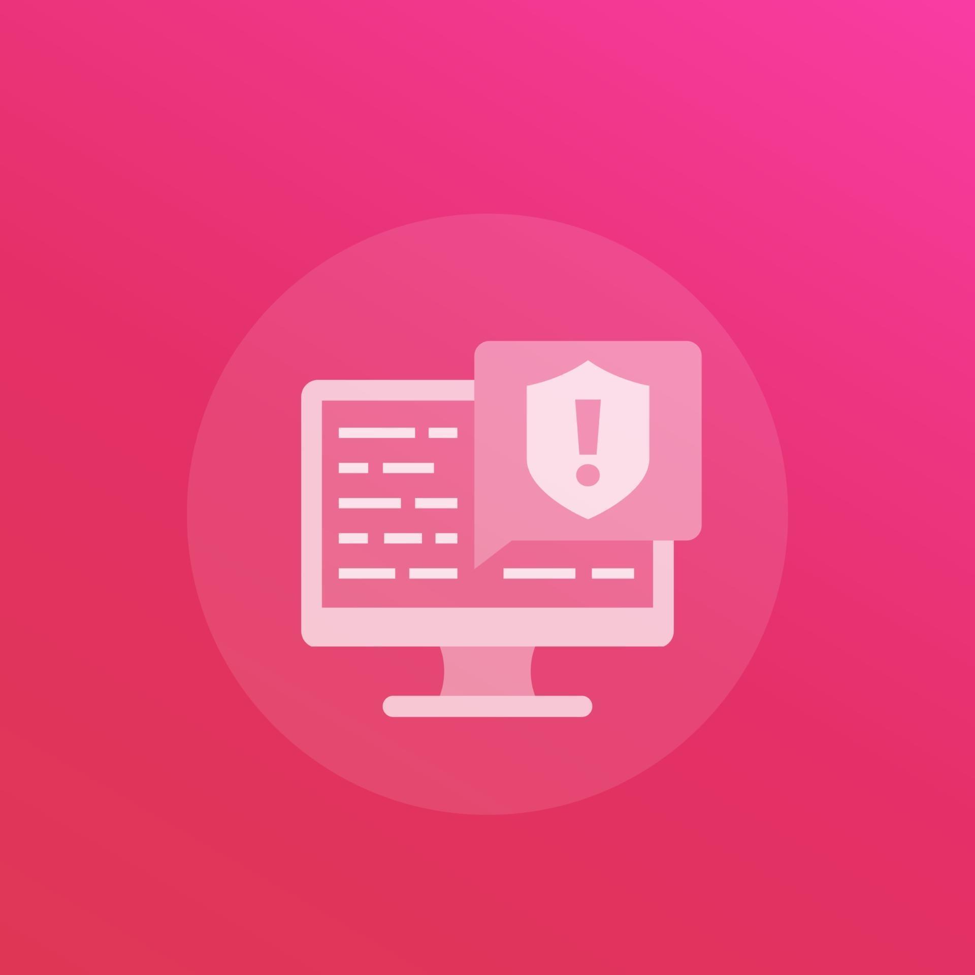 security warning notification vector icon with computer 2425412 Vector