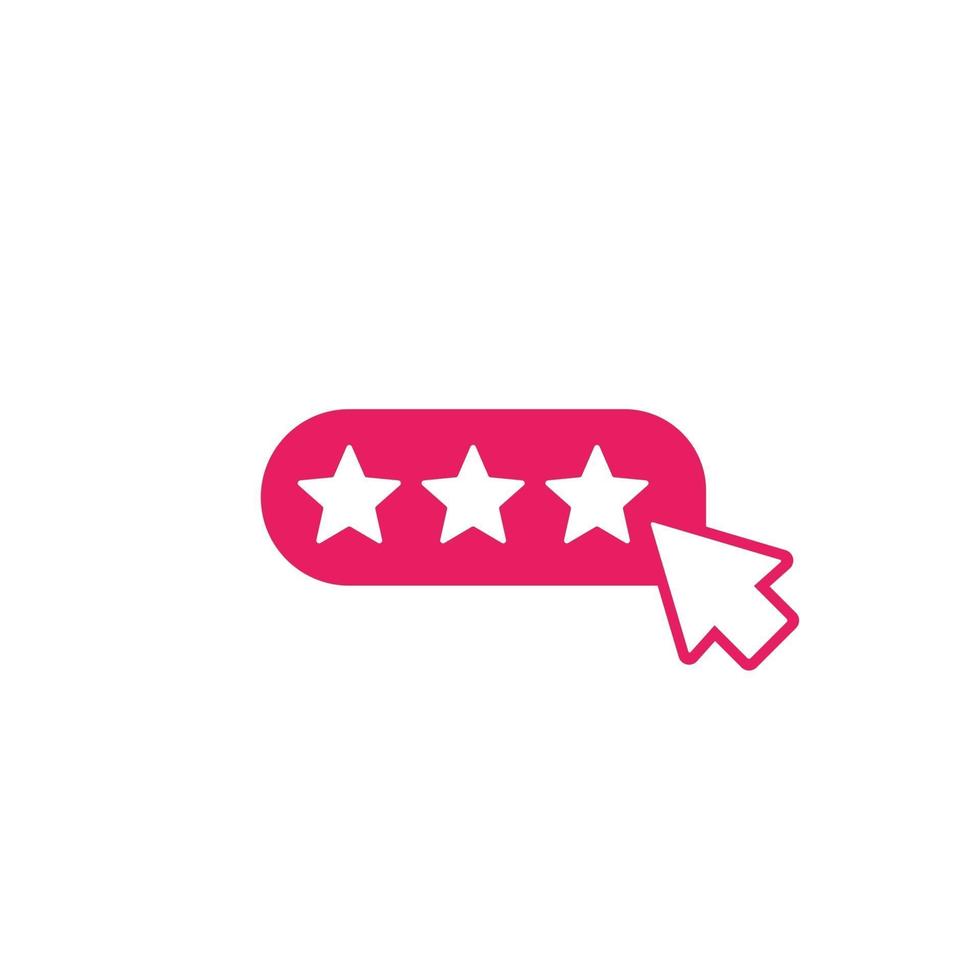 rating and ranking icon with cursor vector