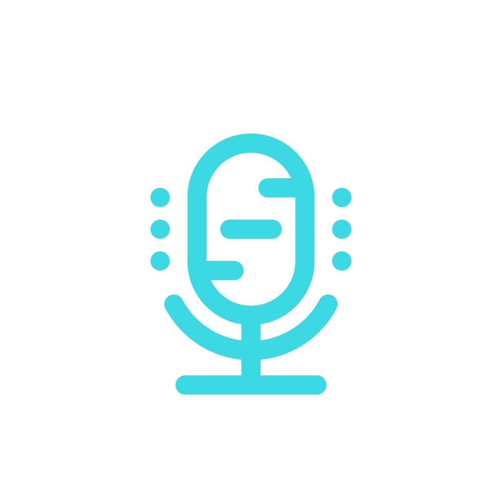 microphone and speech recognition icon on white vector