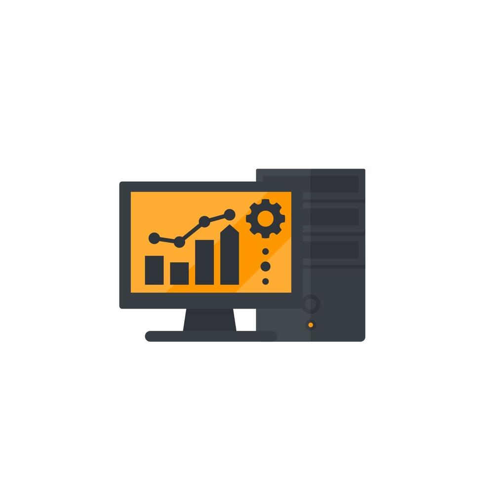 workstation computer vector icon on white