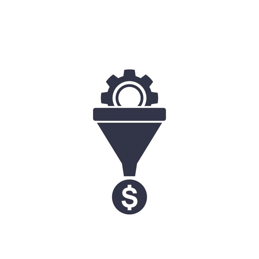 sales funnel vector icon on white